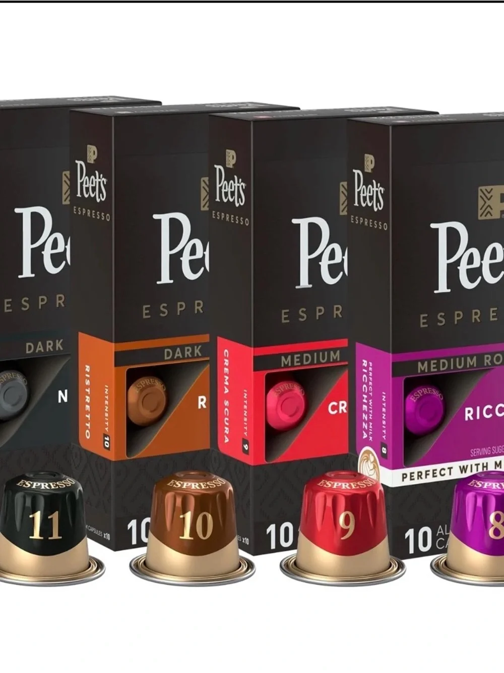 Peet's Espresso Coffee Capsule Variety Pack - 40 total espresso capsules